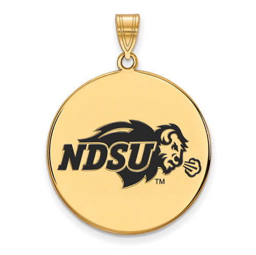 SS w/GP North Dakota State XL Enamel Disc Pendant