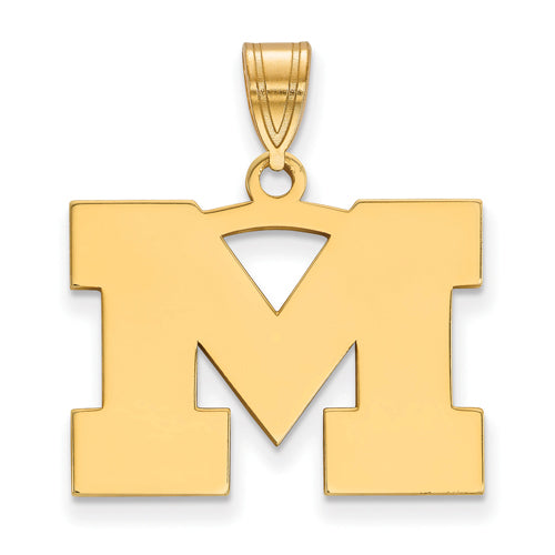 SS w/GP University of Michigan Medium Pendant