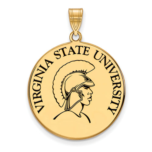 SS w/GP Virginia State University XL Enamel Disc Pendant