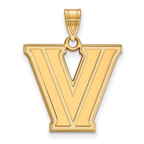 SS w/GP Villanova University Large Letter V Pendant