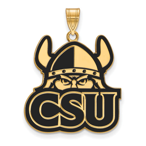 SS w/GP Cleveland State University XL Enamel Pendant