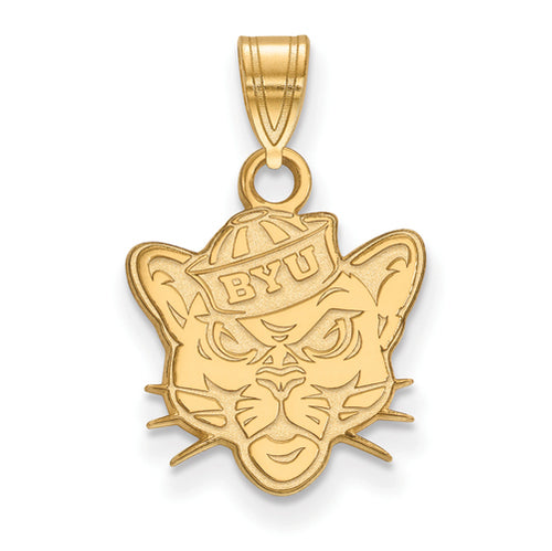 SS w/GP Brigham Young University Small Cougar Pendant
