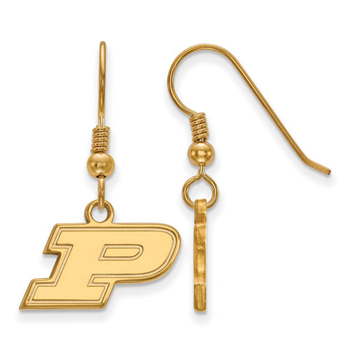 SS w/GP Purdue XS Dangle Earrings