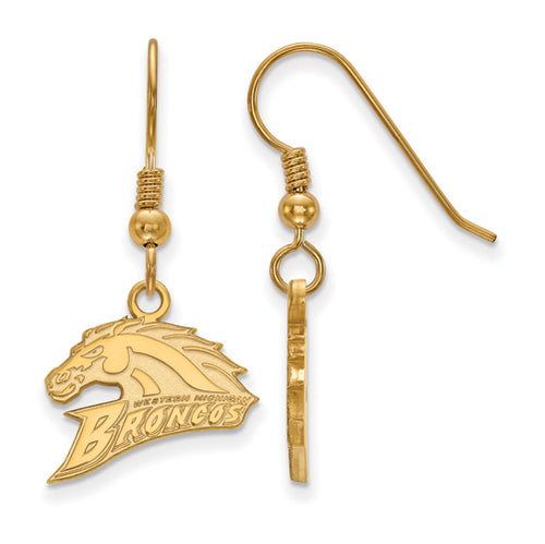 SS w/GP Western Michigan University Sml Dangle Broncos Earrings