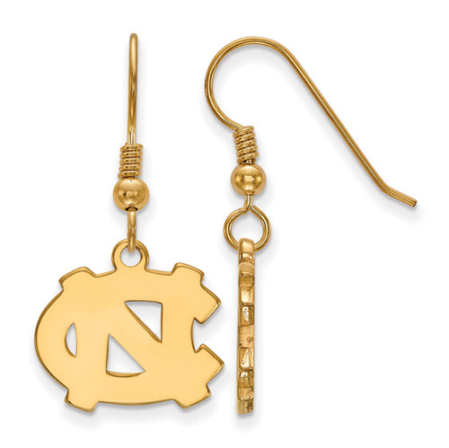 SS w/GP University of North Carolina Small NC Logo Dangle Earrings