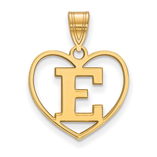 SS w/GP Eastern Michigan University Pendant in Heart