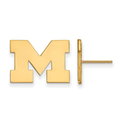 SS w/GP University of Michigan Small Post Logo Earrings