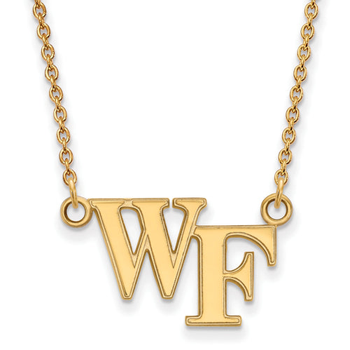 SS w/GP Wake Forest U Small WF Pendant w/Necklace