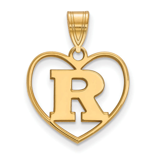 SS w/GP Rutgers Pendant in Heart