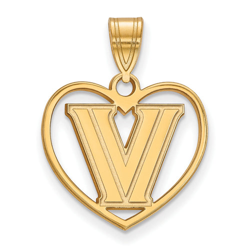 SS w/GP Villanova University Pendant in Heart