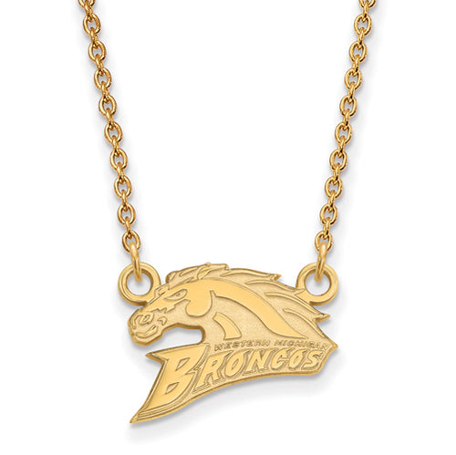 SS w/GP Western Michigan U Small Broncos Pendant w/Necklace