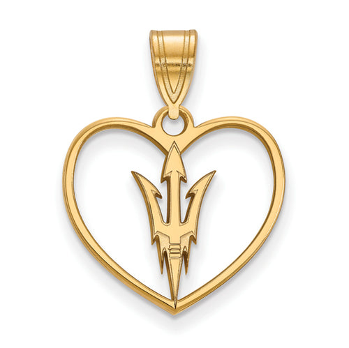 SS w/GP Arizona State University Pendant in Heart