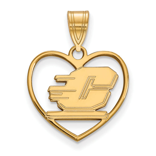 SS w/GP Central Michigan University Pendant in Heart