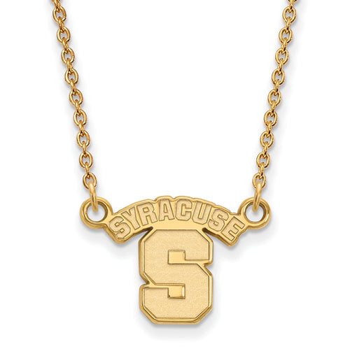 SS w/GP Syracuse University Small Logo Pendant w/Necklace