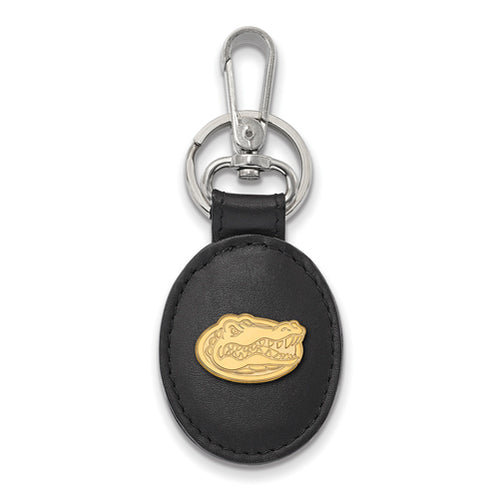 SS w/GP University of Florida Black Leather Oval Key C