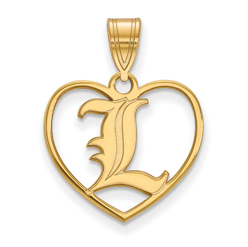 SS w/GP University of Louisville Pendant in Heart