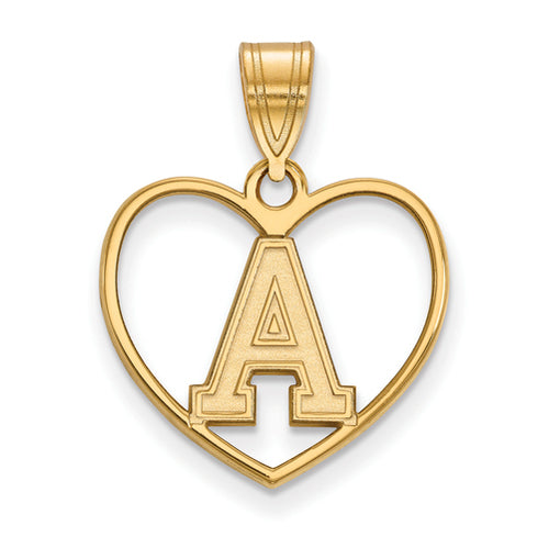 SS w/GP U.S. Military Academy Army Logo Pendant in Heart