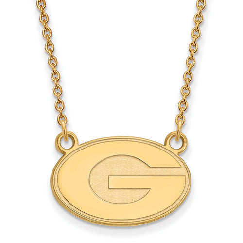 SS w/GP University of Georgia Small Pendant w/Necklace