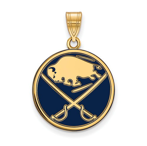 SS w/GP NHL Buffalo Sabres Large Enamel Pendant