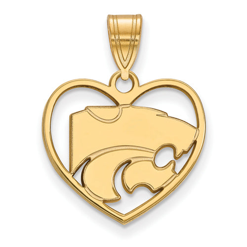 SS w/GP Kansas State University Pendant in Heart