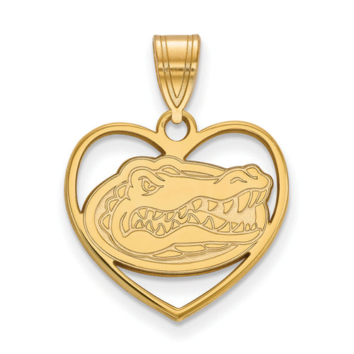 SS w/GP University of Florida Pendant in Heart