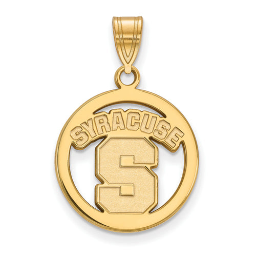 SS w/GP Syracuse University Med Pendant in Circle