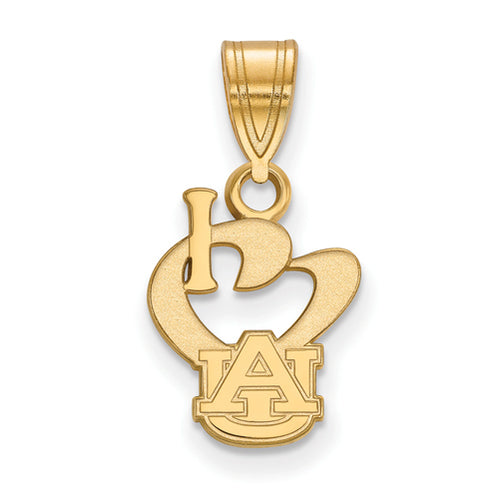 SS w/GP Auburn University Small I Love Logo Pendant