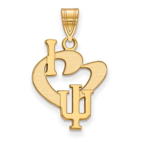 SS w/GP Indiana University Large I Love Logo Pendant