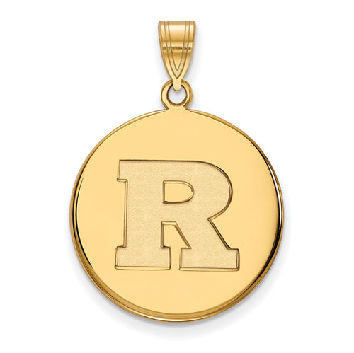 SS w/GP Rutgers Large Disc Pendant