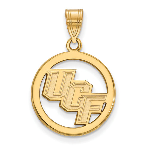 SS w/GP University of Central Florida Medium Circle Pendant