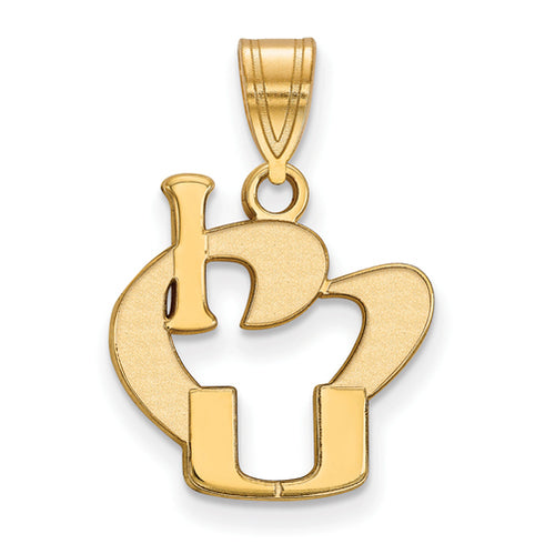 SS w/GP University of Miami Large I Love Logo Pendant