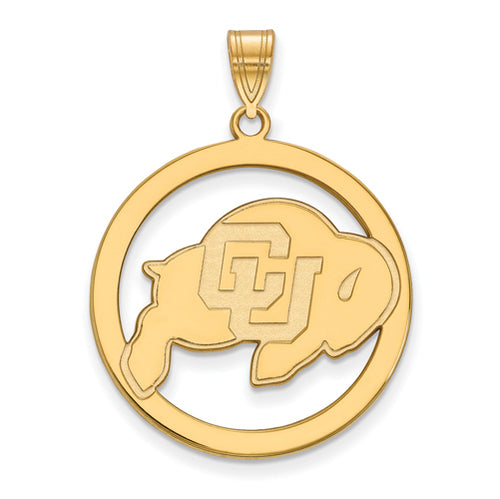 SS w/GP University of Colorado XL Pendant in Circle