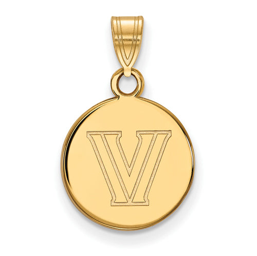 SS w/GP Villanova University Small Disc Pendant