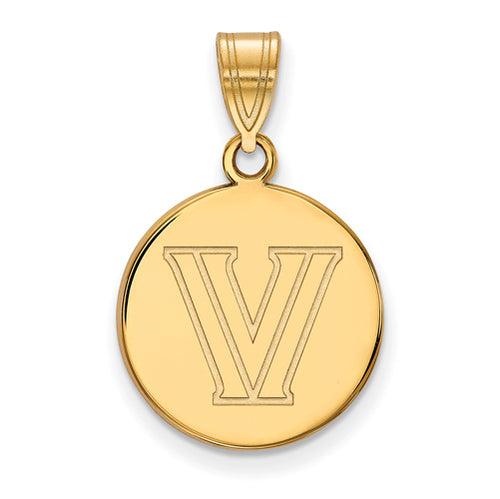 SS w/GP Villanova University Medium Disc Pendant