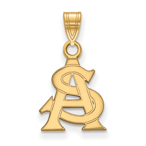 SS w/GP Arizona State University Small Interlocking "AS" Pendant