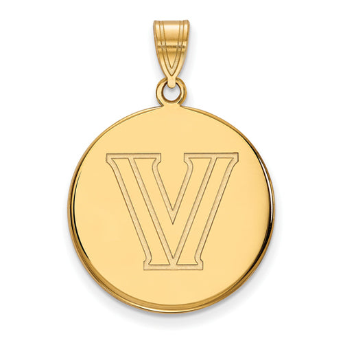 SS w/GP Villanova University Large Disc Pendant