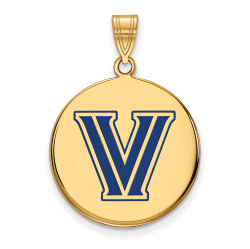 SS w/GP Villanova University Large Enamel Disc Pendant