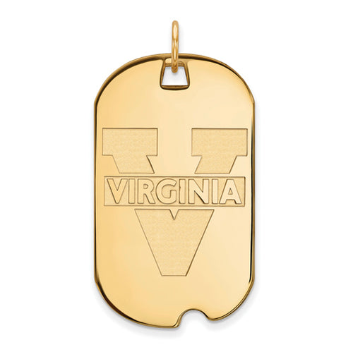 SS w/GP University of Virginia Large Text Logo Dog Tag