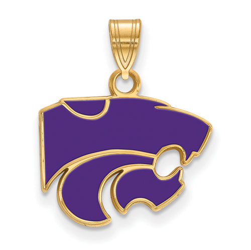 SS w/GP Kansas State University Small Enamel Pendant