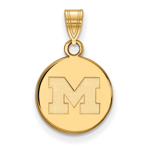 SS w/GP University of Michigan Small Disc Pendant