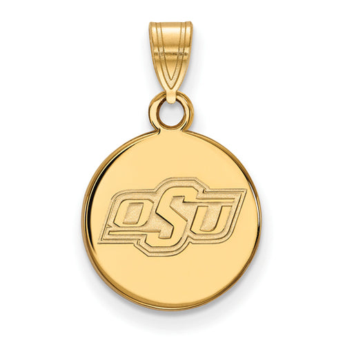 SS w/GP Oklahoma State University Small Disc Pendant