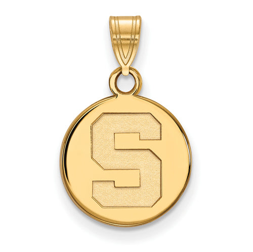 SS w/GP Michigan State University Small Disc Pendant