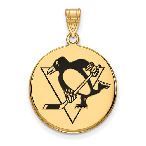 SS w/GP NHL Pittsburgh Penguins Lg Enl Disc Pendant