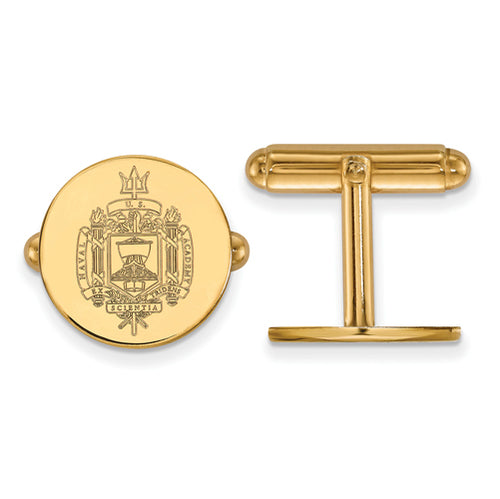 SS w/GP Navy Crest Cuff Links