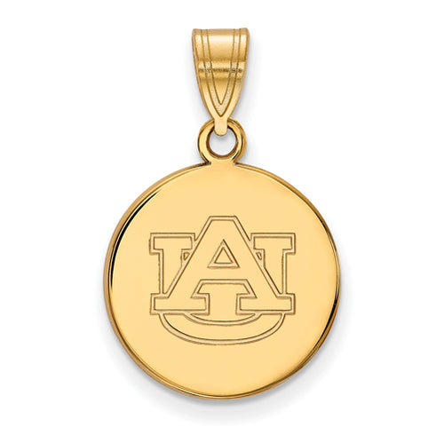 SS w/GP Auburn University Medium Disc Pendant