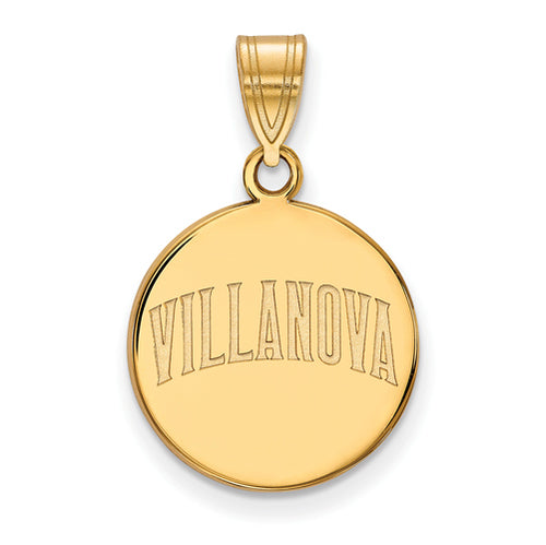 SS w/GP Villanova University Medium "VILLANOVA" Disc Pendant