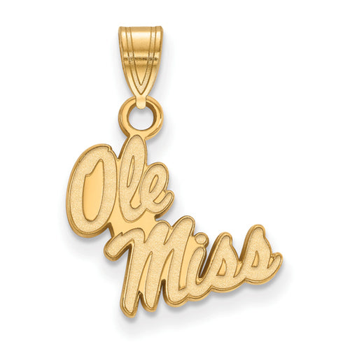 SS w/GP U of Miss Small Script Ole Miss Pendant