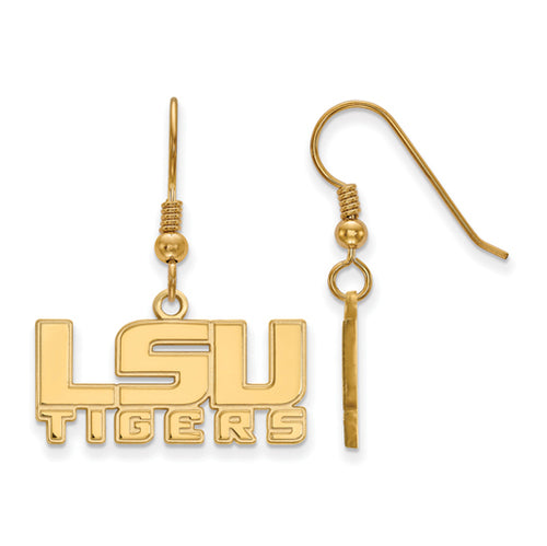 SS w/GP Louisiana State University Small Dangle Earrings