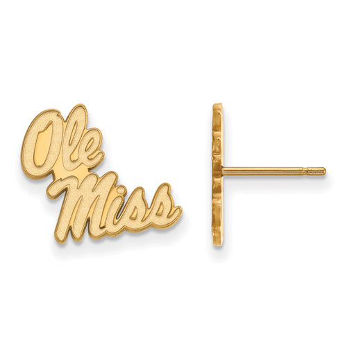 SS w/GP U of Miss Small Post Script Ole Miss Earrings