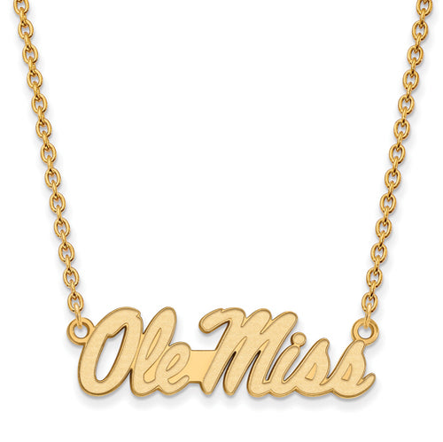 10ky University  of Mississippi Large Script Ole Miss Necklace